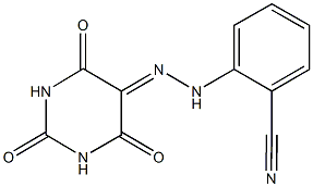 2-[2-(2,4,6-trioxotetrahydropyrimidin-5(2H)-ylidene)hydrazino]benzonitrile Struktur