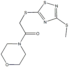 4-({[3-(methylsulfanyl)-1,2,4-thiadiazol-5-yl]sulfanyl}acetyl)morpholine Struktur