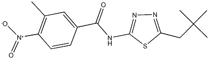 4-nitro-3-methyl-N-(5-neopentyl-1,3,4-thiadiazol-2-yl)benzamide Struktur