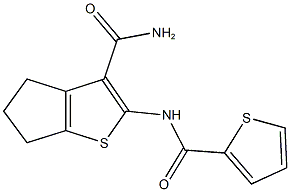 2-[(2-thienylcarbonyl)amino]-5,6-dihydro-4H-cyclopenta[b]thiophene-3-carboxamide Struktur