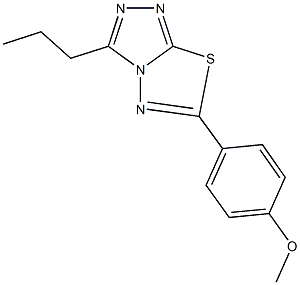 methyl 4-(3-propyl[1,2,4]triazolo[3,4-b][1,3,4]thiadiazol-6-yl)phenyl ether Struktur