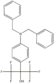 2-[4-(dibenzylamino)phenyl]-1,1,1,3,3,3-hexafluoro-2-propanol Struktur