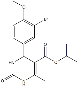 1-methylethyl 4-[3-bromo-4-(methyloxy)phenyl]-6-methyl-2-oxo-1,2,3,4-tetrahydropyrimidine-5-carboxylate Struktur