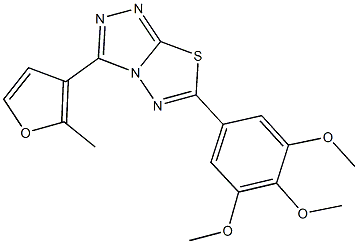 3-(2-methyl-3-furyl)-6-(3,4,5-trimethoxyphenyl)[1,2,4]triazolo[3,4-b][1,3,4]thiadiazole Struktur