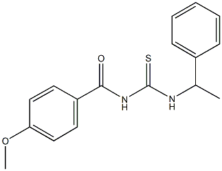 N-(4-methoxybenzoyl)-N'-(1-phenylethyl)thiourea Struktur