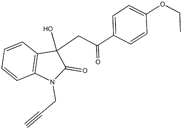 3-[2-(4-ethoxyphenyl)-2-oxoethyl]-3-hydroxy-1-(2-propynyl)-1,3-dihydro-2H-indol-2-one Struktur