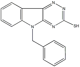 5-benzyl-2,5-dihydro-3H-[1,2,4]triazino[5,6-b]indole-3-thione Struktur