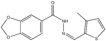 N'-[(3-methyl-2-thienyl)methylene]-1,3-benzodioxole-5-carbohydrazide Struktur