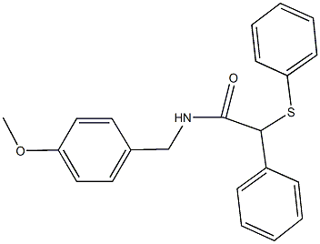 N-(4-methoxybenzyl)-2-phenyl-2-(phenylsulfanyl)acetamide Struktur