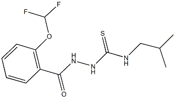 2-[2-(difluoromethoxy)benzoyl]-N-isobutylhydrazinecarbothioamide Struktur