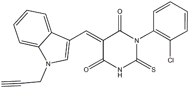 1-(2-chlorophenyl)-5-{[1-(2-propynyl)-1H-indol-3-yl]methylene}-2-thioxodihydro-4,6(1H,5H)-pyrimidinedione Struktur