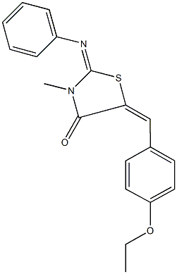 5-(4-ethoxybenzylidene)-3-methyl-2-(phenylimino)-1,3-thiazolidin-4-one Struktur