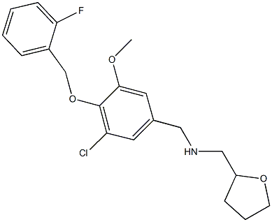 N-{3-chloro-4-[(2-fluorobenzyl)oxy]-5-methoxybenzyl}-N-(tetrahydro-2-furanylmethyl)amine Struktur