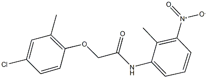 2-(4-chloro-2-methylphenoxy)-N-{3-nitro-2-methylphenyl}acetamide Struktur