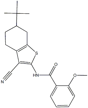 N-(6-tert-butyl-3-cyano-4,5,6,7-tetrahydro-1-benzothien-2-yl)-2-methoxybenzamide Struktur