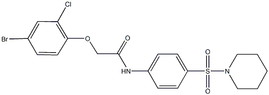 2-(4-bromo-2-chlorophenoxy)-N-[4-(piperidin-1-ylsulfonyl)phenyl]acetamide Struktur