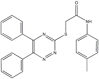 2-[(5,6-diphenyl-1,2,4-triazin-3-yl)sulfanyl]-N-(4-methylphenyl)acetamide Struktur