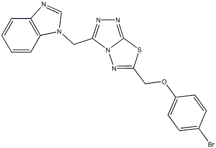 [3-(1H-benzimidazol-1-ylmethyl)[1,2,4]triazolo[3,4-b][1,3,4]thiadiazol-6-yl]methyl 4-bromophenyl ether Struktur