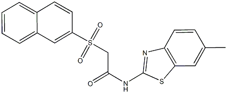 N-(6-methyl-1,3-benzothiazol-2-yl)-2-(2-naphthylsulfonyl)acetamide Struktur