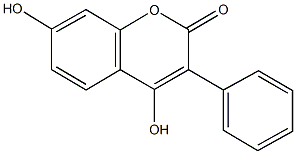 4,7-dihydroxy-3-phenyl-2H-chromen-2-one Struktur