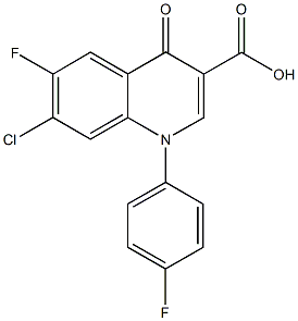 7-chloro-6-fluoro-1-(4-fluorophenyl)-4-oxo-1,4-dihydro-3-quinolinecarboxylic acid Struktur