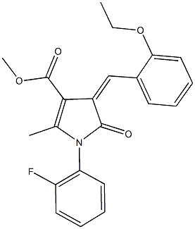 methyl 4-(2-ethoxybenzylidene)-1-(2-fluorophenyl)-2-methyl-5-oxo-4,5-dihydro-1H-pyrrole-3-carboxylate Struktur