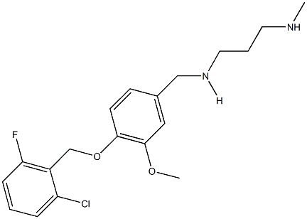 N-{4-[(2-chloro-6-fluorobenzyl)oxy]-3-methoxybenzyl}-N-[3-(methylamino)propyl]amine Struktur