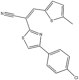 2-[4-(4-chlorophenyl)-1,3-thiazol-2-yl]-3-(5-methyl-2-thienyl)acrylonitrile Struktur