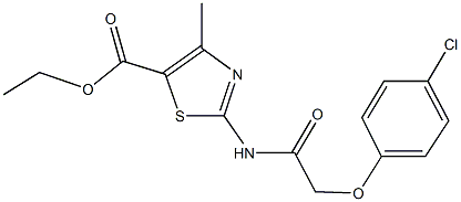 ethyl 2-{[(4-chlorophenoxy)acetyl]amino}-4-methyl-1,3-thiazole-5-carboxylate Struktur