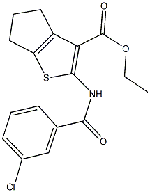 ethyl 2-[(3-chlorobenzoyl)amino]-5,6-dihydro-4H-cyclopenta[b]thiophene-3-carboxylate Struktur