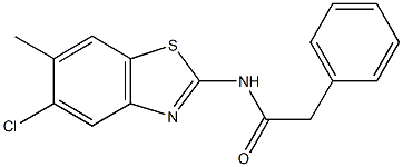 N-(5-chloro-6-methyl-1,3-benzothiazol-2-yl)-2-phenylacetamide Struktur