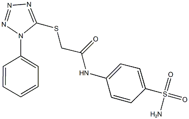 N-[4-(aminosulfonyl)phenyl]-2-[(1-phenyl-1H-tetraazol-5-yl)sulfanyl]acetamide Struktur