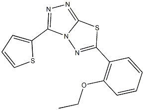 ethyl 2-[3-(2-thienyl)[1,2,4]triazolo[3,4-b][1,3,4]thiadiazol-6-yl]phenyl ether Struktur