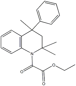 ethyl oxo(2,2,4-trimethyl-4-phenyl-3,4-dihydro-1(2H)-quinolinyl)acetate Struktur