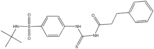 N-(tert-butyl)-4-({[(3-phenylpropanoyl)amino]carbothioyl}amino)benzenesulfonamide Struktur