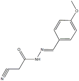 2-cyano-N'-(4-methoxybenzylidene)acetohydrazide Struktur