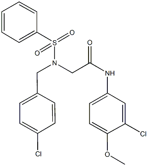 2-[(4-chlorobenzyl)(phenylsulfonyl)amino]-N-(3-chloro-4-methoxyphenyl)acetamide Struktur