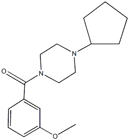 1-cyclopentyl-4-(3-methoxybenzoyl)piperazine Struktur