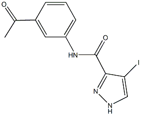 N-(3-acetylphenyl)-4-iodo-1H-pyrazole-3-carboxamide Struktur