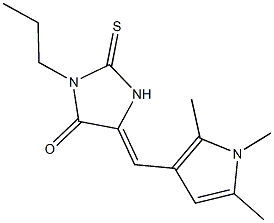 3-propyl-2-thioxo-5-[(1,2,5-trimethyl-1H-pyrrol-3-yl)methylene]-4-imidazolidinone Struktur