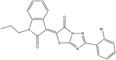 3-(2-(2-bromophenyl)-6-oxo[1,3]thiazolo[3,2-b][1,2,4]triazol-5(6H)-ylidene)-1-propyl-1,3-dihydro-2H-indol-2-one Struktur