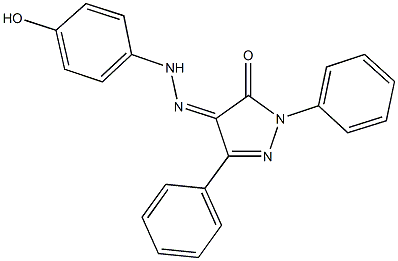 1,3-diphenyl-1H-pyrazole-4,5-dione 4-[(4-hydroxyphenyl)hydrazone] Struktur