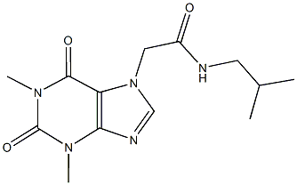 2-(1,3-dimethyl-2,6-dioxo-1,2,3,6-tetrahydro-7H-purin-7-yl)-N-isobutylacetamide Struktur