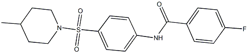 4-fluoro-N-{4-[(4-methyl-1-piperidinyl)sulfonyl]phenyl}benzamide Struktur