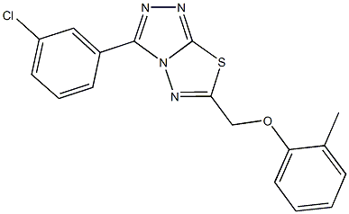 [3-(3-chlorophenyl)[1,2,4]triazolo[3,4-b][1,3,4]thiadiazol-6-yl]methyl 2-methylphenyl ether Struktur