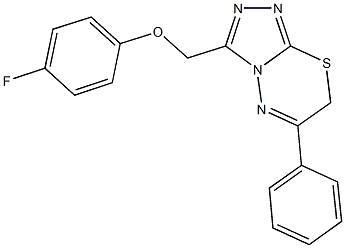 4-fluorophenyl (6-phenyl-7H-[1,2,4]triazolo[3,4-b][1,3,4]thiadiazin-3-yl)methyl ether Struktur