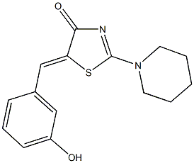 5-(3-hydroxybenzylidene)-2-(1-piperidinyl)-1,3-thiazol-4(5H)-one Struktur