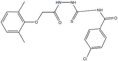 4-chloro-N-({2-[(2,6-dimethylphenoxy)acetyl]hydrazino}carbothioyl)benzamide Struktur