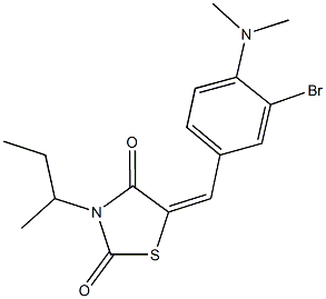 5-[3-bromo-4-(dimethylamino)benzylidene]-3-sec-butyl-1,3-thiazolidine-2,4-dione Struktur