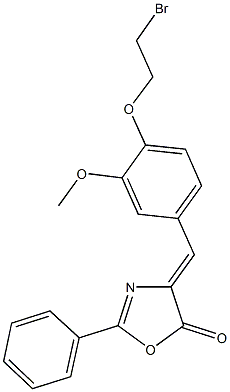 4-[4-(2-bromoethoxy)-3-methoxybenzylidene]-2-phenyl-1,3-oxazol-5(4H)-one Struktur